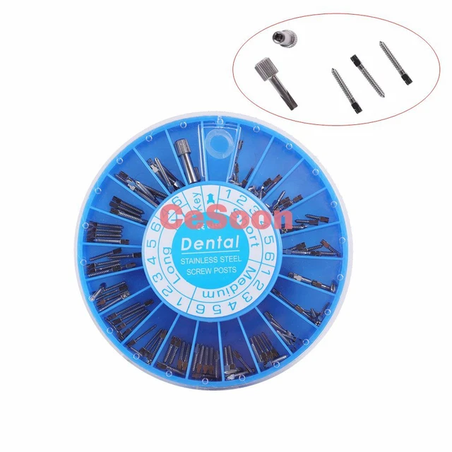 120Pc Dental Conical Screw Posts Kits Stainless Steel Enododontic High Quality