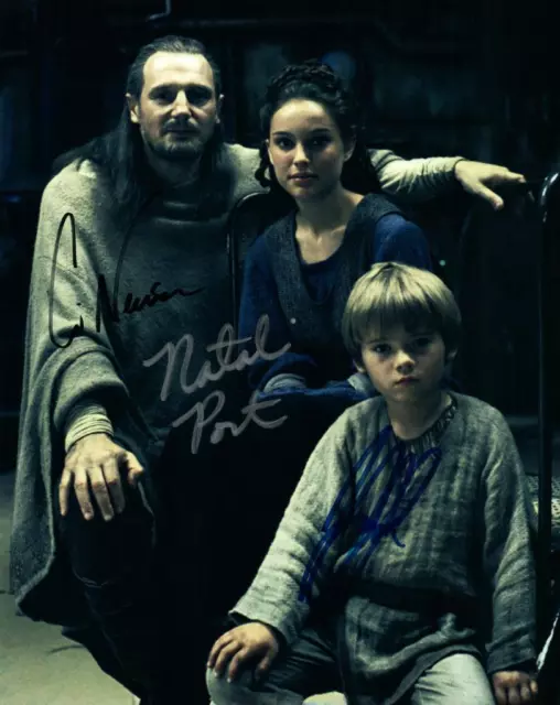 Natalie Portman Liam Neeson Jake Lloyd signed 8x10 Photo autographed Pic and COA