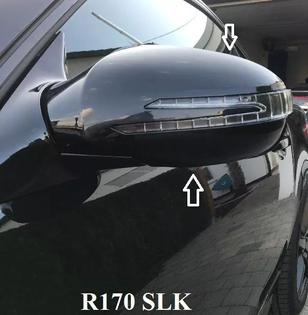 Spiegelkappen  LED Blinker Umfeldbeleuchtung  FÜR Mercedes W208 CLK R129 Schwarz 2