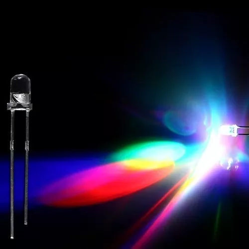 LOT 10 LED SPÉCIALE RGB ∅ 3mm ANIMATION LENTE  MULTI COULEURS + R 12V JOUEF ROCO 2