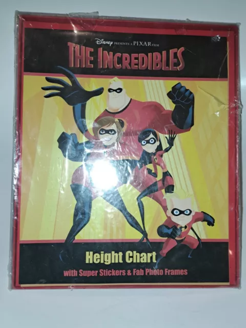 2002 Collectable Disney Pixar The Incredibles Height Chart Photo Frame Vintage