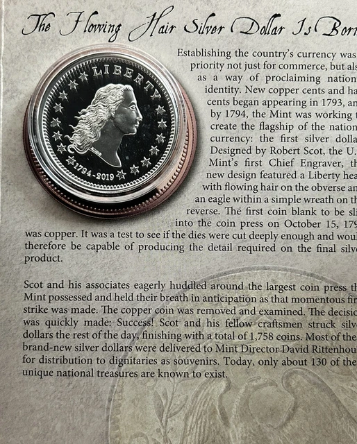 1794-2019 Flowing Hair 1794 Silver Dollar- Low 5000 Population