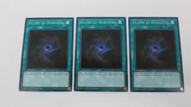3x ALLURE OF DARKNESS SPELL  1ST EDITION  WISU-EN054  RARE YUGIOH  NM / UNPLAYED