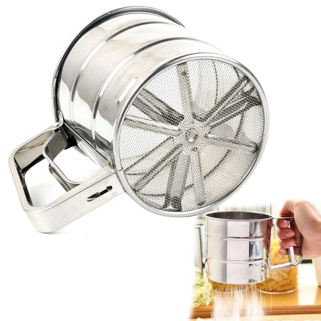 Sifter Tools SIEVE CUP SIFTER Baking Tool Stainless Steel Flour Cocoa Icing Sugar ...