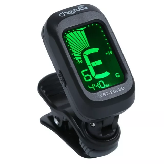 Cherub Chromatic LCD Digital Clip On E-Tuner Bassgitarre Ukulele Violine 3