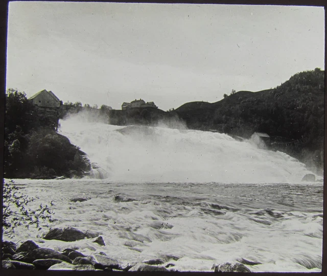 Glass Magic Lantern Slide THE LEEFOSSEN TRONDJHEM C1910 NORWAY PHOTO