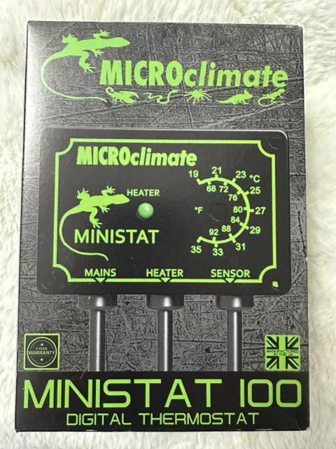 Microclimate Ministat 100 w On/Off Reptile Vivarium Thermostat Control Heating