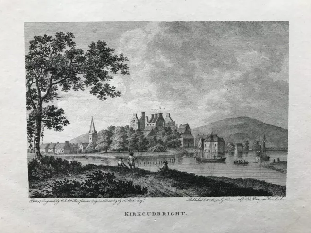 1792 Antique Print; Kirkcudbright, Dumfries and Galloway after Alexander Reid