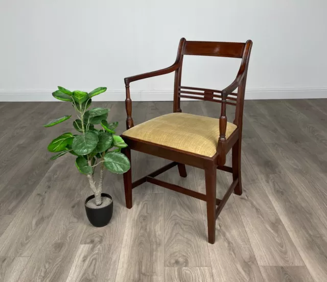 Antique 18th Century Armchair / Desk Chair In Mahogany ( REF AF-1897 )