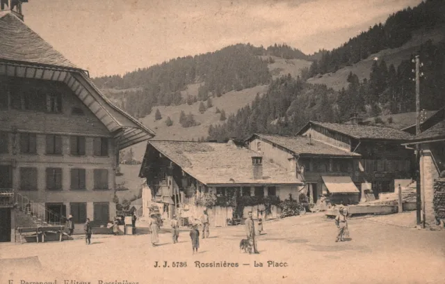 Vintage Postcard 1910's Rossinieres La Maison De La Place P Vaud Switzerland