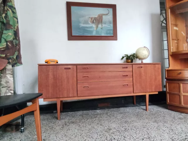 Mid-Century Teak / Teak veneer Nathan Furniture Sideboard. Vintage MCM Retro