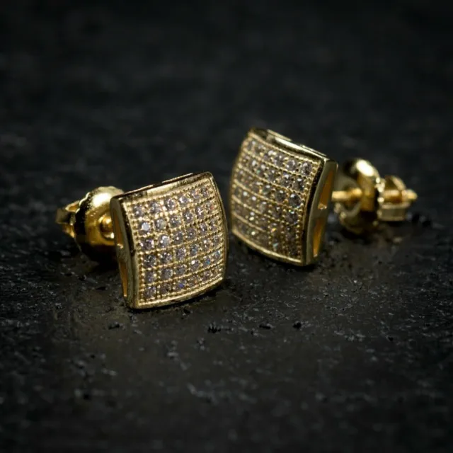 1.50 CT Round Cut Simulated Diamond Women's Stud Earrings 14K Yellow Gold Plated