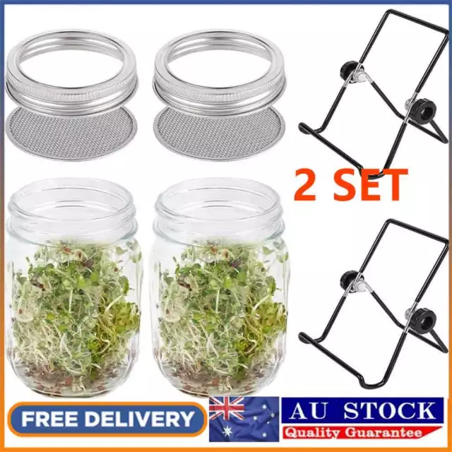 Bean Sprout Sprouter Germination Cover Kit Mason Jars with Strainer Lids