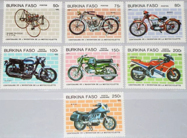 BURKINA FASO 1985 998-04 689-95 Motorcycles 100th Ann Motorräder Motor Bikes MNH