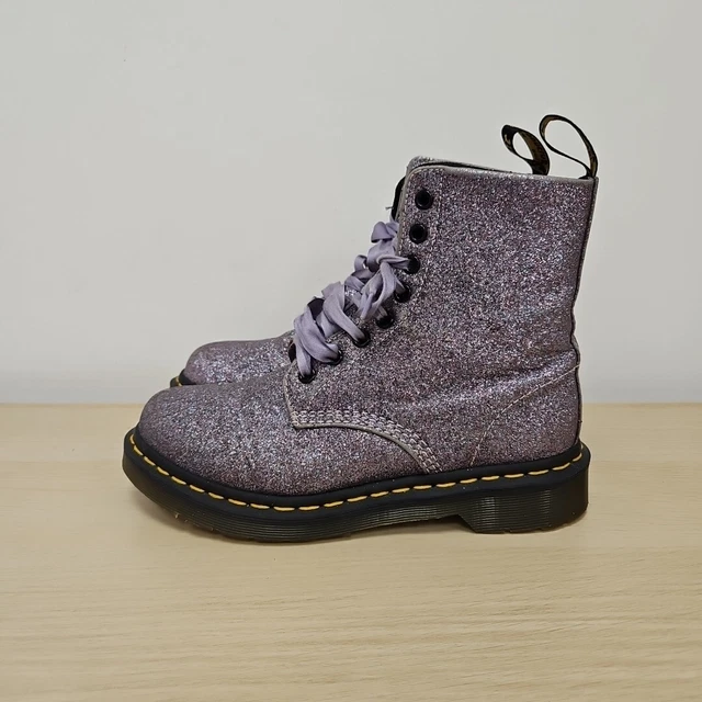 DR MARTENS 1460 Pascal Purple Lilac Glitter Rare Ankle Disco Sparkly Boots Uk 5 99.99 PicClick UK