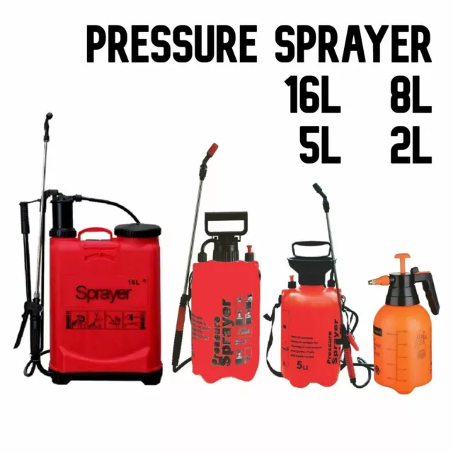 Garden Pressure Sprayer Litre Pump Action Knapsack Weed killer Spray Portable UK