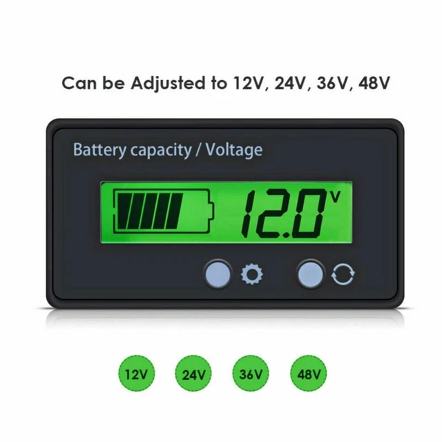 Stato attuale di capacità di potenza di carica (Ah) Batteria Monitor di tensione DC W Combo Misuratore 0-120 V 0-1000 A con derivazione