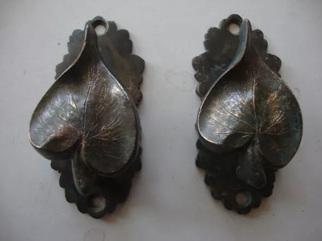 Antique pair brass curtain tie backs