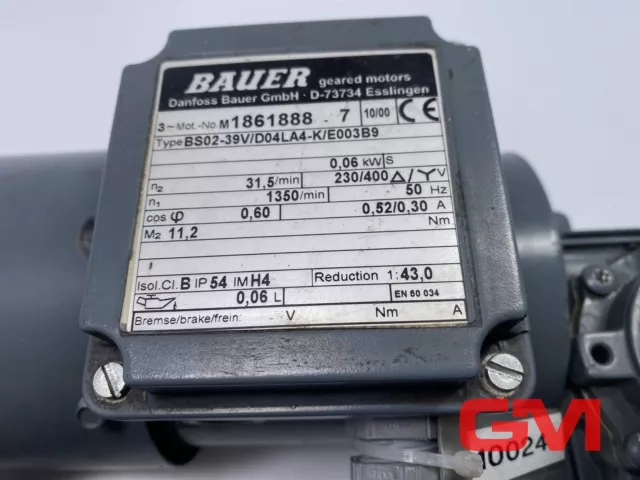 Bauer Danfoss Getriebemotor BS02-39V/D04LA4-K/E003B9 gear motor beschädigt 3