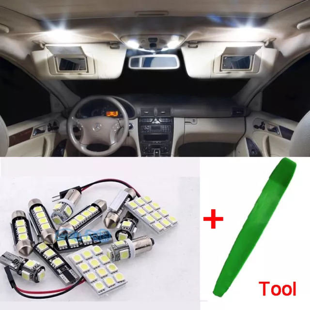 10Pcs Premium LED Bulbs Kit Interior White Error Free For Mercedes ML W163 ML