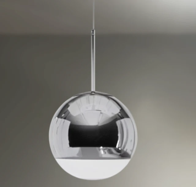 Tom Dixon, Mirror Ball LED 25, Pendant Lamp, 25cm, 2.5m length, Chrome