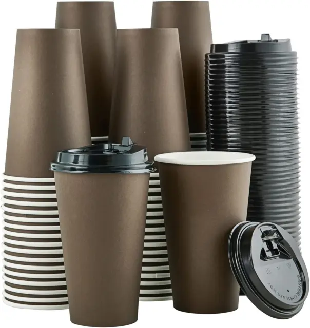 Restaurantware LIDS ONLY: 50 Disposable Black BPA Free Coffee Cup Lids With  Red Heart Stopper Plugs - Fits 8-OZ, 12-OZ, 16-OZ & 20-OZ Cups: Perfect