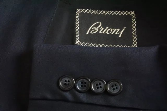 Brioni NM Nomenta Solid Blue 100% Wool Sport Coat Jacket Sz 48L