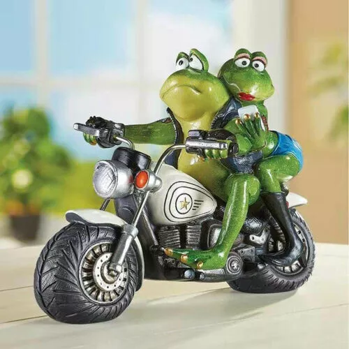 Resin Frogs Ride Motorcycle Sculpture Art Statues Collecting Ornament Home Decor