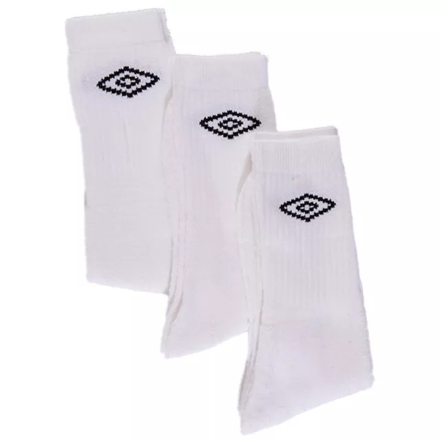 Herrensocken UMBRO 3 Paar Baumwollstiefel Damen Arbeit Sport Crew Socke weiß schwarz 3