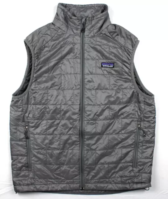 Patagonia Nano Puff Primaloft Full Zip insulated Vest Mens Medium - Gray