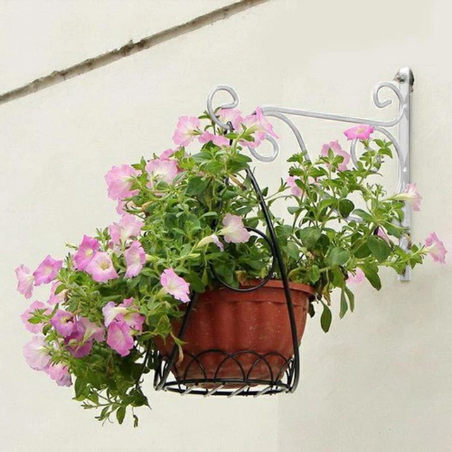 EUROPEAN BALCONY FLOWER Pot Wrought Iron WallMounted Hanging Hooks