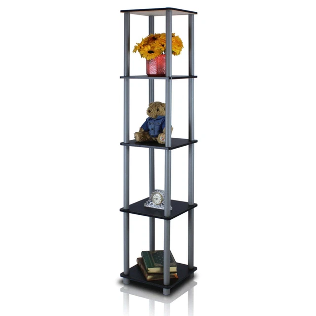 5SHELF CORNER SQUARE Display Freestanding Shelving Unit Bookcase