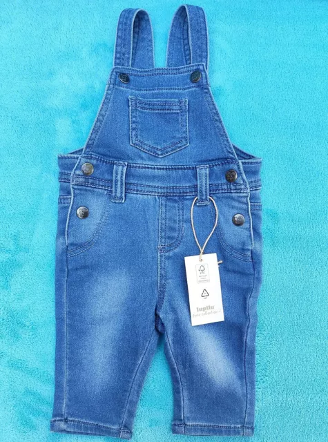 Lupilu Latzhose Baby Gr.62 Hose Bio Baumwolle Blau Hose Babylatzhose Jungen Kind