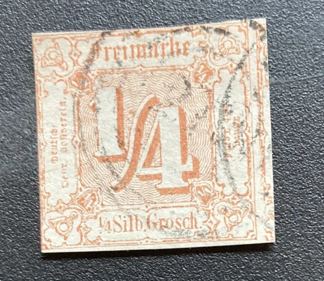Briefmarke Thurn und Taxis MNr. 13, tiefst geprüft BPP