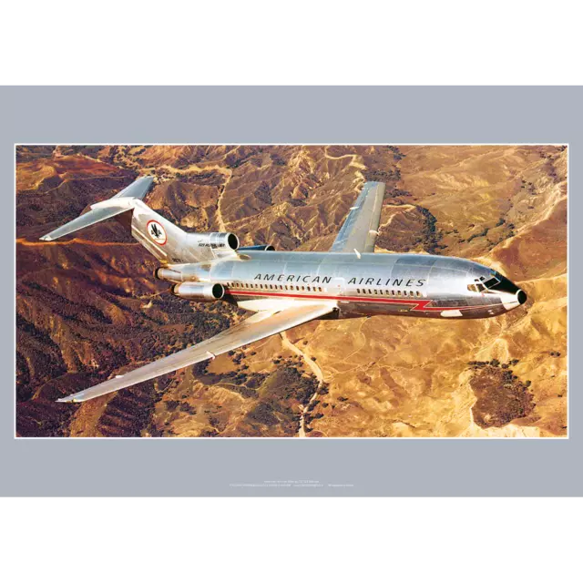 American Airlines Boeing 727-23 Art Print – Aerial View – 2 sizes Poster