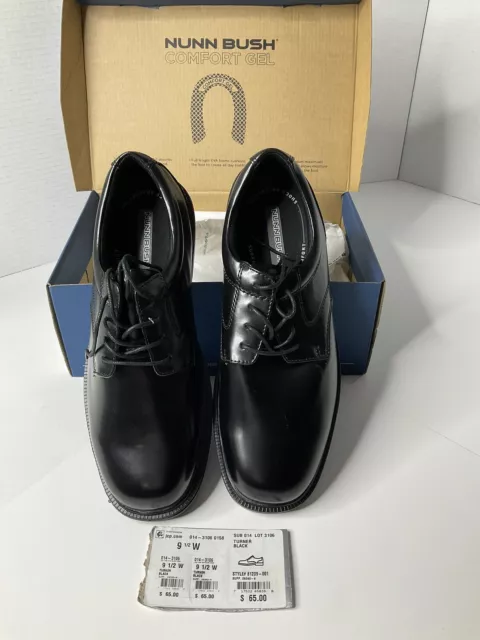 NUNN BUSH LEATHER Dress Shoes Black Sz 9 Mens Turner Lace Up