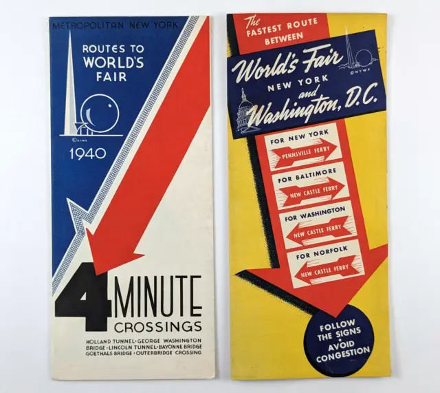 Two Vintage Worlds Fair Brochures Routes To The Fair Ferry Routes 1939 1940