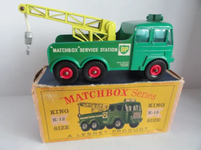 Matchbox King Size K12 Breakdown Truck Green in Original Box