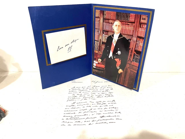 Photo Général De Gaulle et fac-similé de sa lettre pour ses