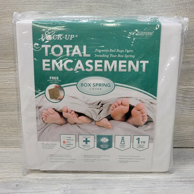 JT Eaton 80FULBOX White Fabric Full Box Spring Encasement Zipped Cover