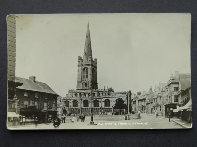 Lincolnshire STAMFORD All Saints Church c1910 RP Postcard