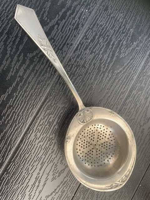 Ancien Passe-thé En Métal Argenté Forme épuisette - Vintage, Occasion, 12 Cm
