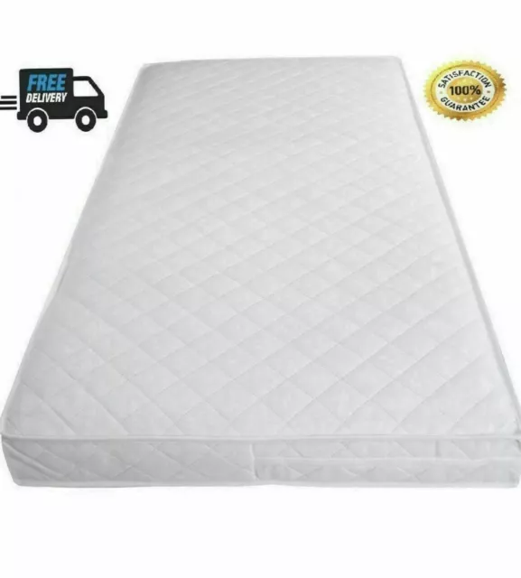 BABY TODDLER COT BED QUILTED BREATHABLE WATERPROOF MATTRESSES   95 x 65 x 7.5 cm