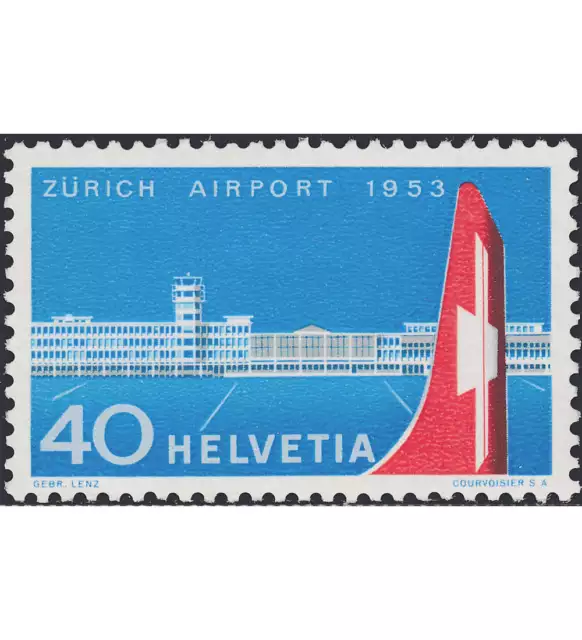 Schweiz Nr. 585 postfrisch ** MNH / gestempelt Flughafen Zürich-Klothen 1953