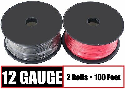 12 Gauge Remote Wire Primary Cable Red & Black CCA - 2 Rolls - 100 Feet Each