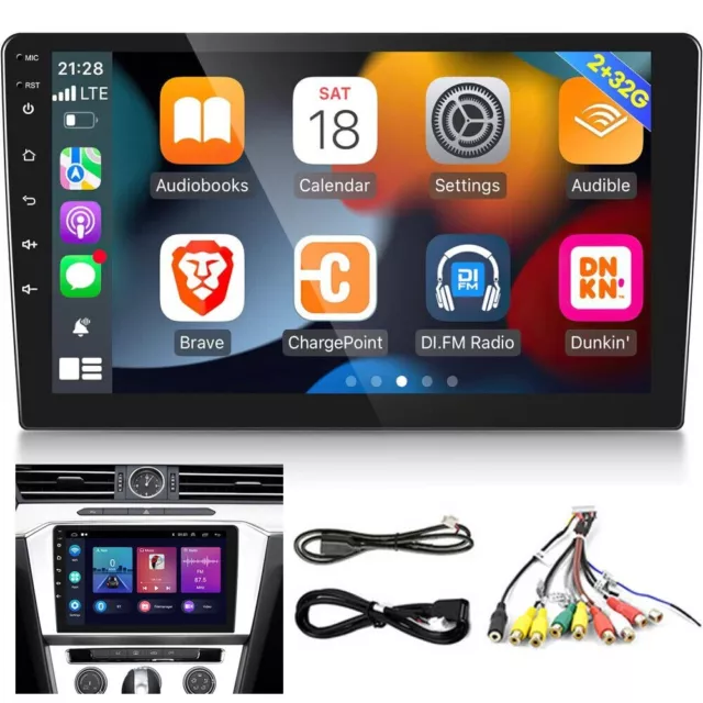 10.1" Double 2DIN Car Android 12 4Core 2+32 Stereo Radio GPS Sat Nav Head Unit