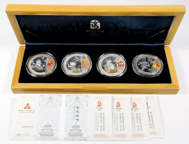 2008 10 Yuan China Beijing Olympic Games Silver 4-Coin Set - Series I - OGP