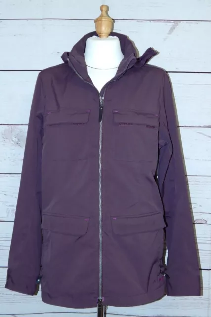 EDDIE BAUER TRAVEX Size Large Purple Rain Coat Jacket with Hood & Pockets