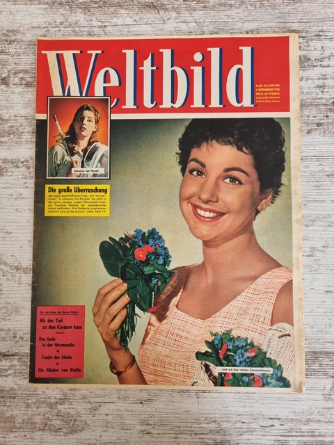 Weltbild Zeitschrift Nr. 20 Illustrierte 2. Septemberheft 1958 Heft Vintage