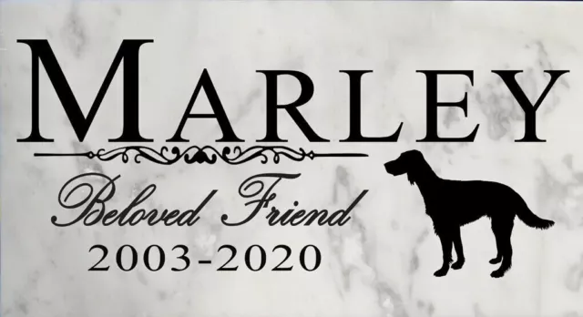 Customized Beloved Friend Dog Memorial Outdoor Stone Marker Select Your Breed